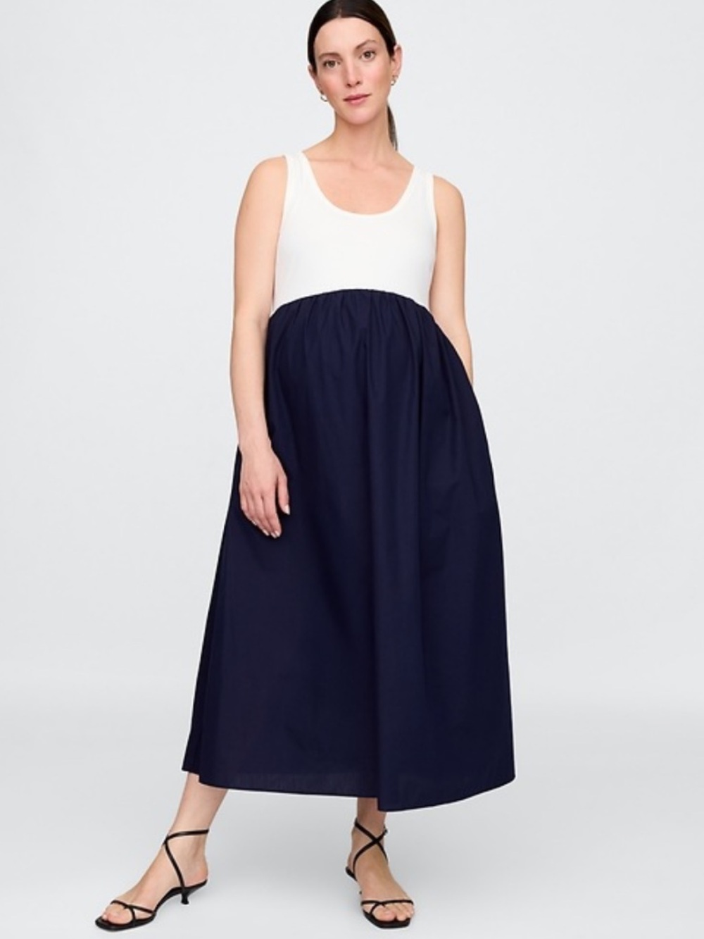 Gap Maternity Mixed Media Maxi Dress [Size Large]